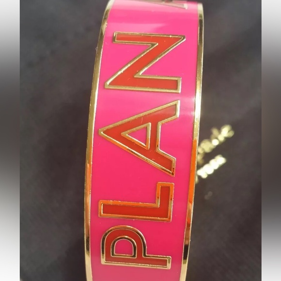KATE SPADE ♤ NEW YORK "PLAN AN ADVENTURE / OFF YOU GO" HOT PINK BRACELET. - Picture 4 of 8